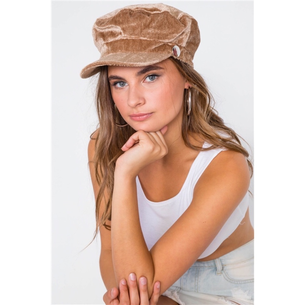 VELVET KHAKI CABBY HAT
